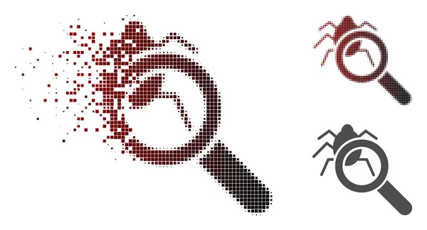 Icône détruite Pixelated Halftone Debugger Explorer — Image vectorielle