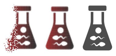 Harcanmış piksel noktalı resim Sperm imbik simgesi