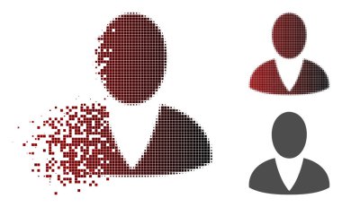 Nokta yarı ton Kullanıcı simgesi dağılmakta