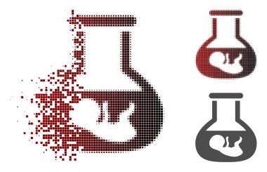 Ayrıştırılmış Pixelated yarı ton Vitro embriyo simgesi