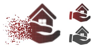 Kaybolan nokta yarı ton Realty teklif el simgesi