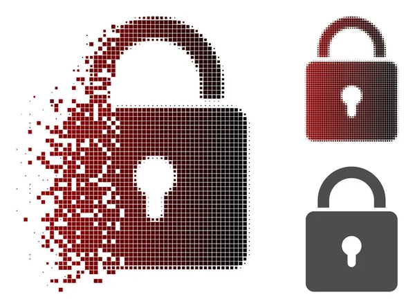 Kaybolan noktalı yarım ton kilit simgesi