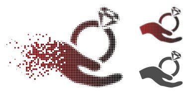 Toz Pixelated yarı ton alyans teklif el simgesi