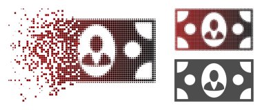 Rendelenmiş nokta yarı ton banknot simgesi