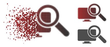 Damaged Pixelated Halftone Search Computer Icon clipart