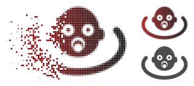 Hasarlı piksel yarı ton bebek ortam simgesi