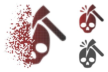 Hasarlı noktalı noktalı resim ara Skull simgesi