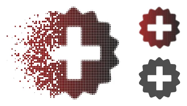 Geraspte Pixel Halftone pictogram maken — Stockvector