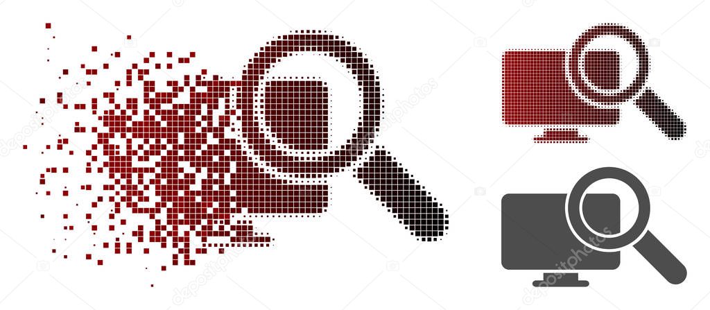 Damaged Pixelated Halftone Search Computer Icon