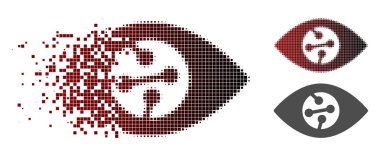 Pixelated noktalı resim akıllı Kontakt Lens simgesi çözünmüş