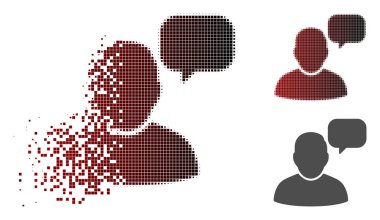 Noktalı yarım ton Kullanıcı ileti bulut simgesi kırık