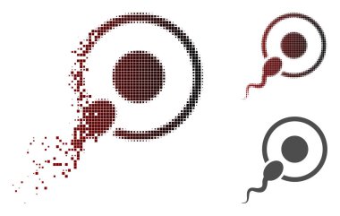 Dağınık noktalı yarım ton Sperm tohumlama simgesi