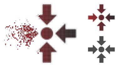 Kaybolan Pixelated yarı ton nokta simgesini Toplantı