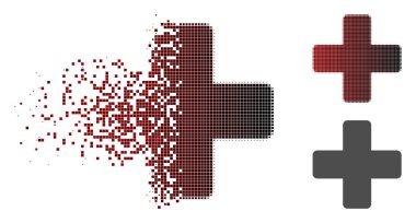 Çözünmüş nokta yarı ton tıbbi çapraz simgesi