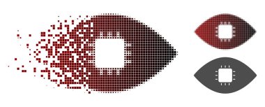 Piksel yarı ton çip göz Retina simgesini dağınık