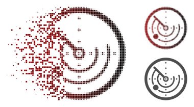 Parçalanmış nokta yarı ton Radar simgesi