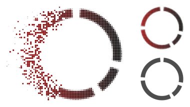 Toz Pixelated noktalı resim diyagram simgesi yuvarlak