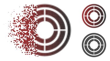 Pixelated noktalı resim hedef simgesini eriterek