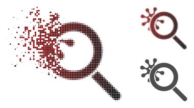 Kırık Pixelated yarı ton keşfetmek virüs simgesi