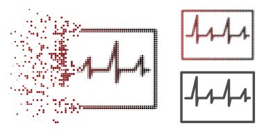 Çözünmüş noktalı yarım ton kardiyogram simgesi