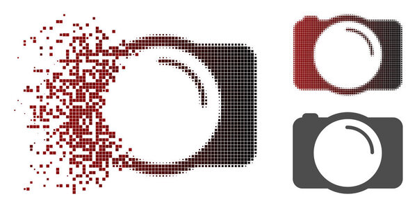 Разрушение пиксельной иконы фотокамеры
