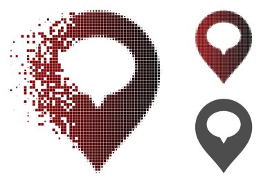 Rendelenmiş noktalı yarım ton afiş işareti simgesi