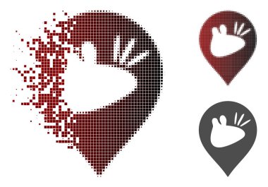 Tahribe Pixelated yarı ton fare işaretçisi simgesi