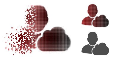 Tahribe noktalı yarım ton Kullanıcı bulut simgesi