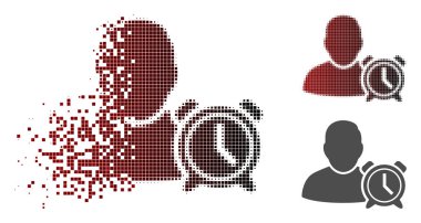 Işıltı Pixelated yarı ton Kullanıcı çalar saat simgesi