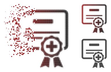 Rendelenmiş Pixelated yarı ton sertifika simge