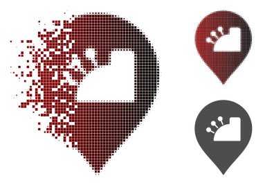 Parçalanmış piksel noktalı resim salonu kayıt işareti simgesi