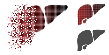 Rendelenmiş piksel yarı ton karaciğer simgesi