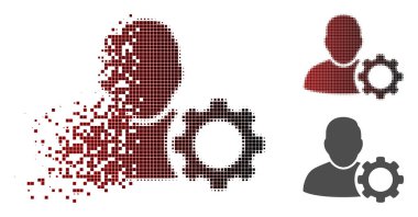 Kaybolan yarı ton Kullanıcı ayarları dişli simgesini noktalı