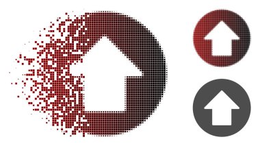 Yukarı ok simgesi noktalı yarım ton dağılmakta