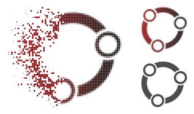 Pixelated yarı ton topluluk simgesi eriterek