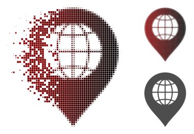 Harcanmış nokta noktalı resim küre işareti simgesi