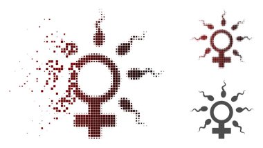 Işıltı piksel noktalı resim Sperm fertilizasyon simgesi