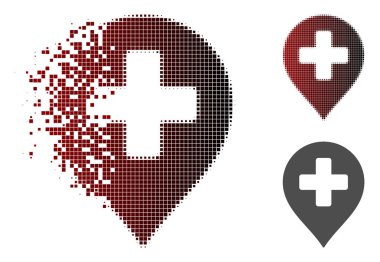 Noktalı yarım ton tıbbi işareti simgesi çapraz rendelenmiş