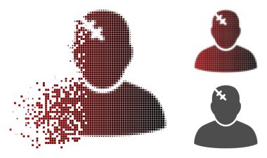 Çözünmüş Pixelated yarı ton hasta simgesi