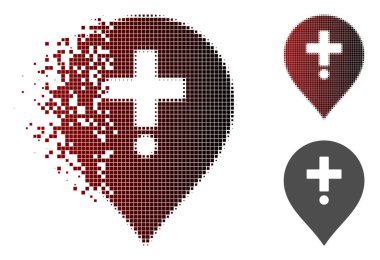 Kaybolan nokta yarı ton eczane işareti simgesi