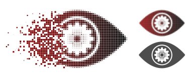 Noktalı yarım ton Cyber göz Lens simgesini parçalanmış