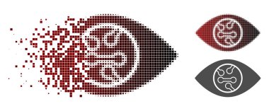 Kırık Pixelated yarı ton dijital göz Lens simgesini