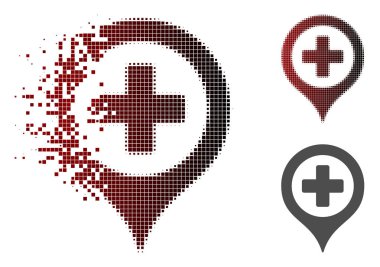 Nokta yarı ton Hastanesi harita işareti simgesi dağılmakta