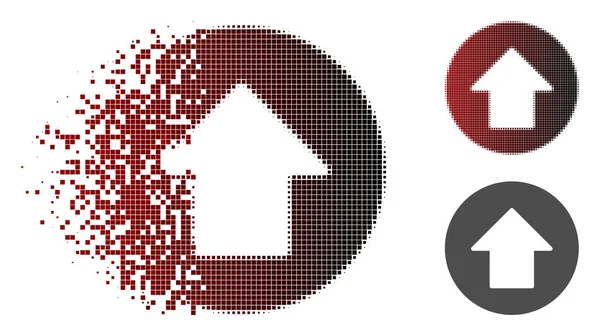 Désintégration Dotted Halftone Up Arrow Icon — Image vectorielle