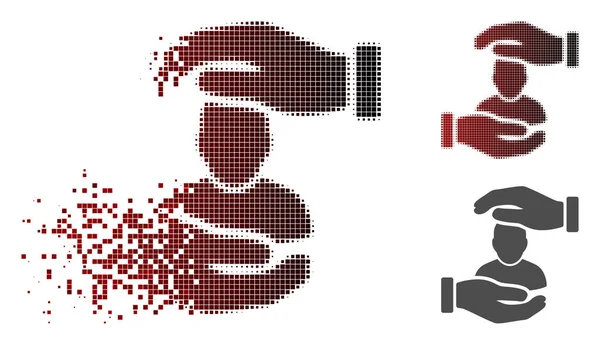 Nokta yarı ton Kullanıcı Bakım el simgesi dağılmakta