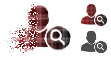 Nokta yarı tonlu arama kullanıcı simgesi ışıltı