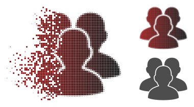 Hareketli piksel yarı ton Kullanıcı grubu simgesi