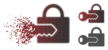 Çözünmüş Pixelated yarı ton kayıt anahtar simgesi