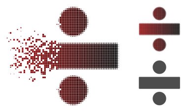 Toz Pixelated noktalı resim Böl matematik işlem simgesi