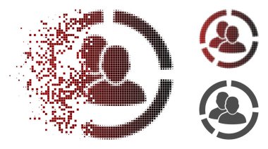 Işıltı nokta yarı ton kullanıcı diyagram simgesi